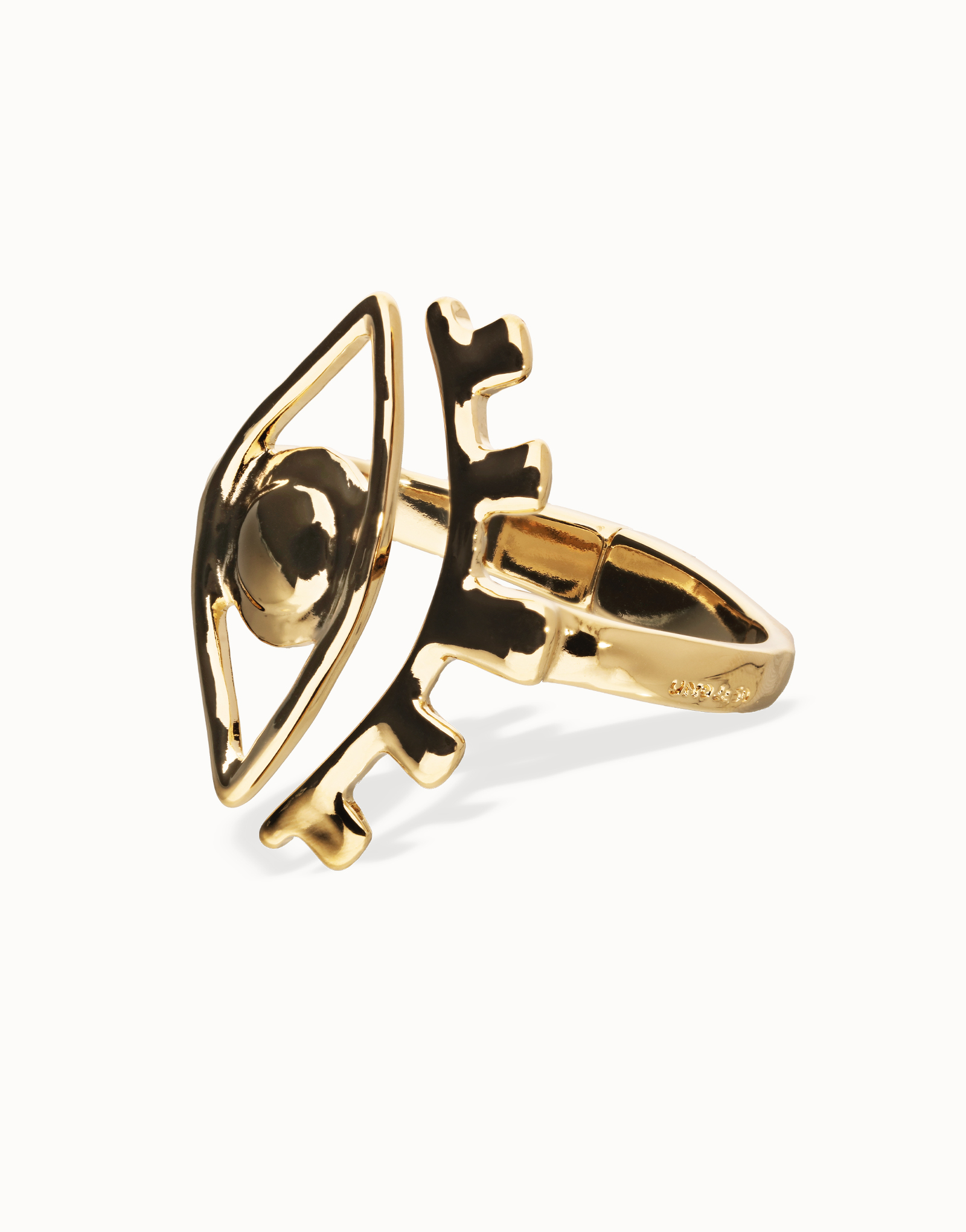 Gold rigid bracelet with eye, Golden, large thumbnail