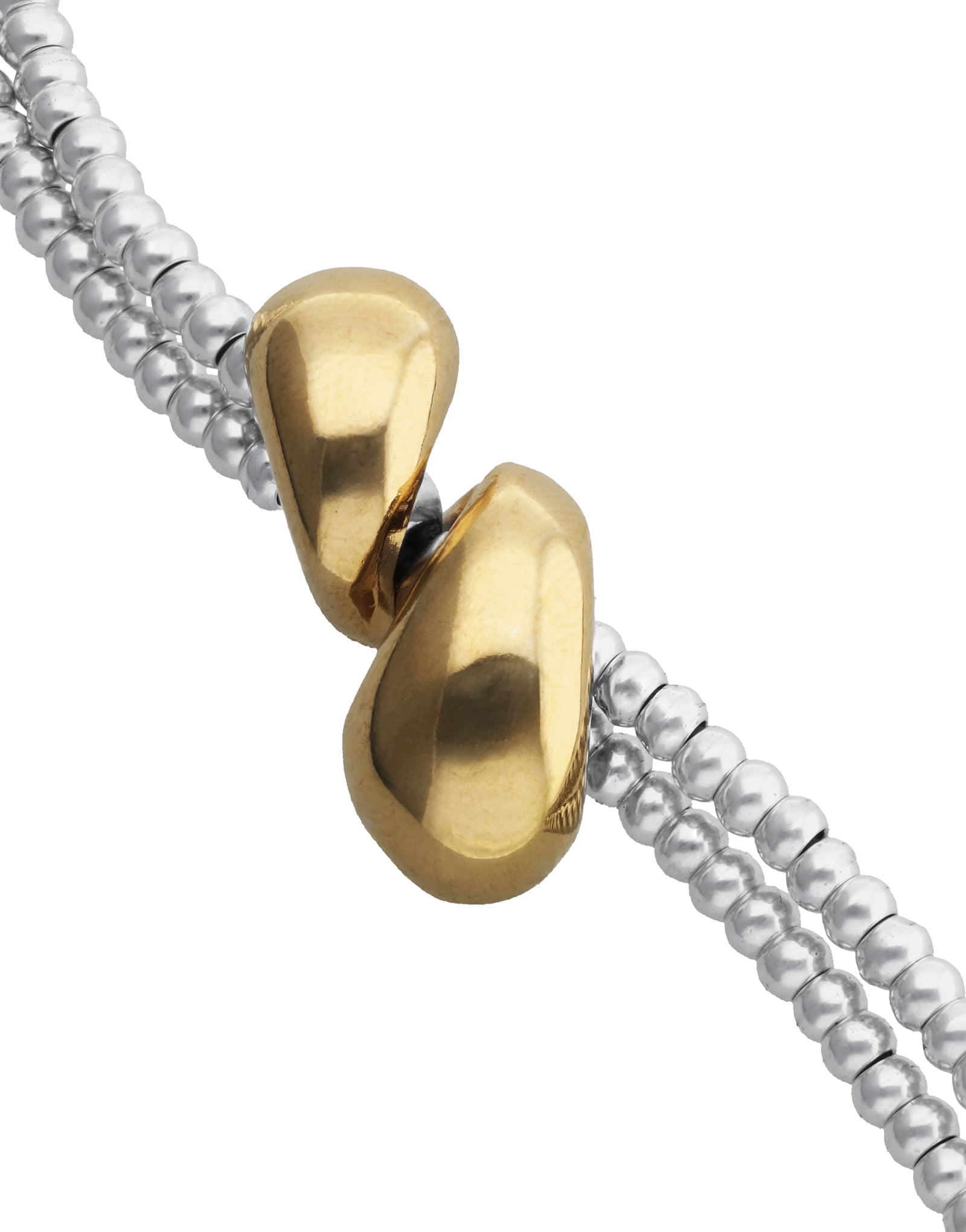 Double-strand bracelet with lobster clasp and two drops