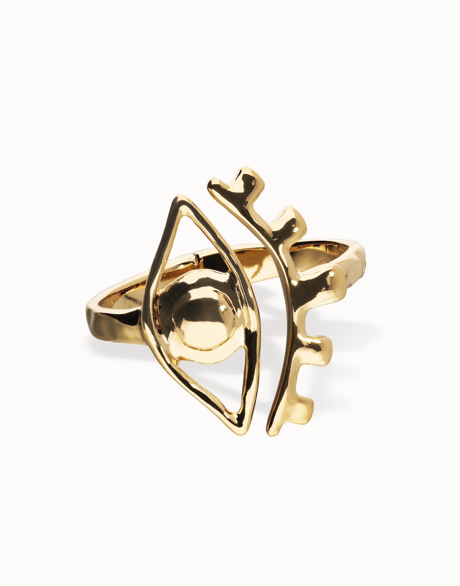 Gold rigid bracelet with eye, Golden, large thumbnail