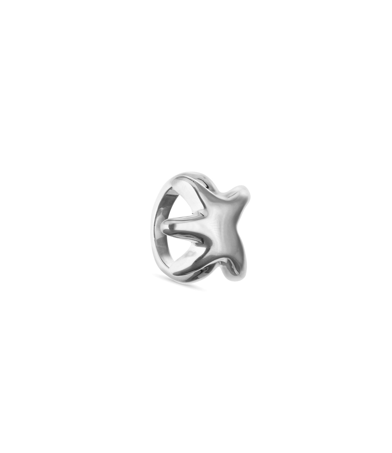Anillo ba&ntilde;ado en plata con estrella de mar