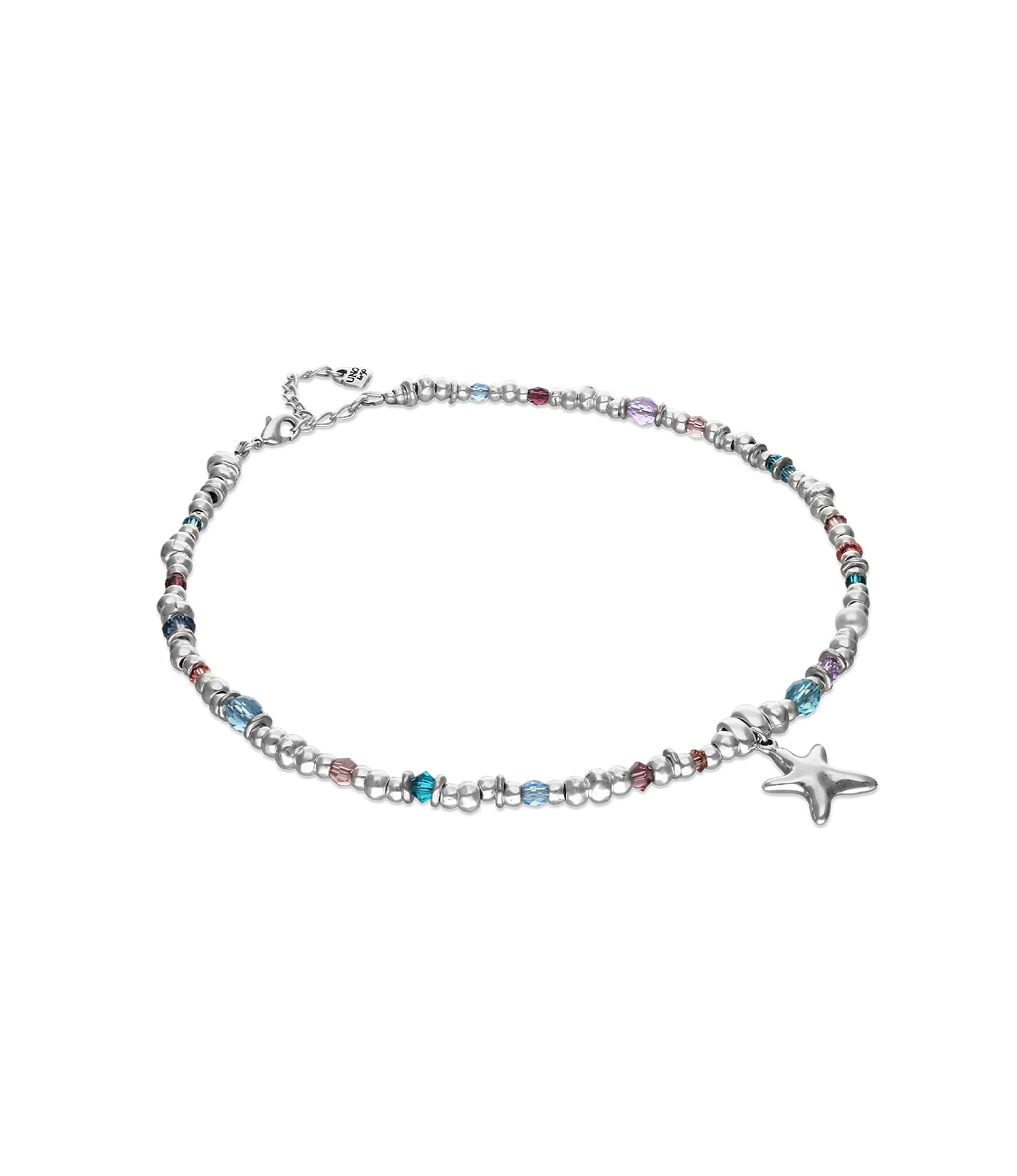 Necklace with crystals and small starfish