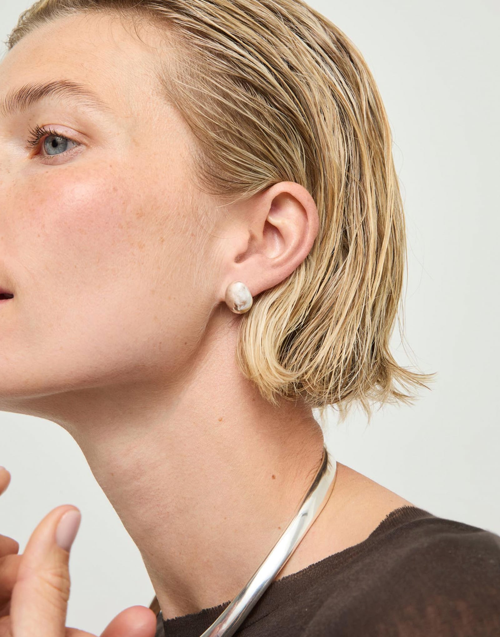Chunky Bean Stud Earrings