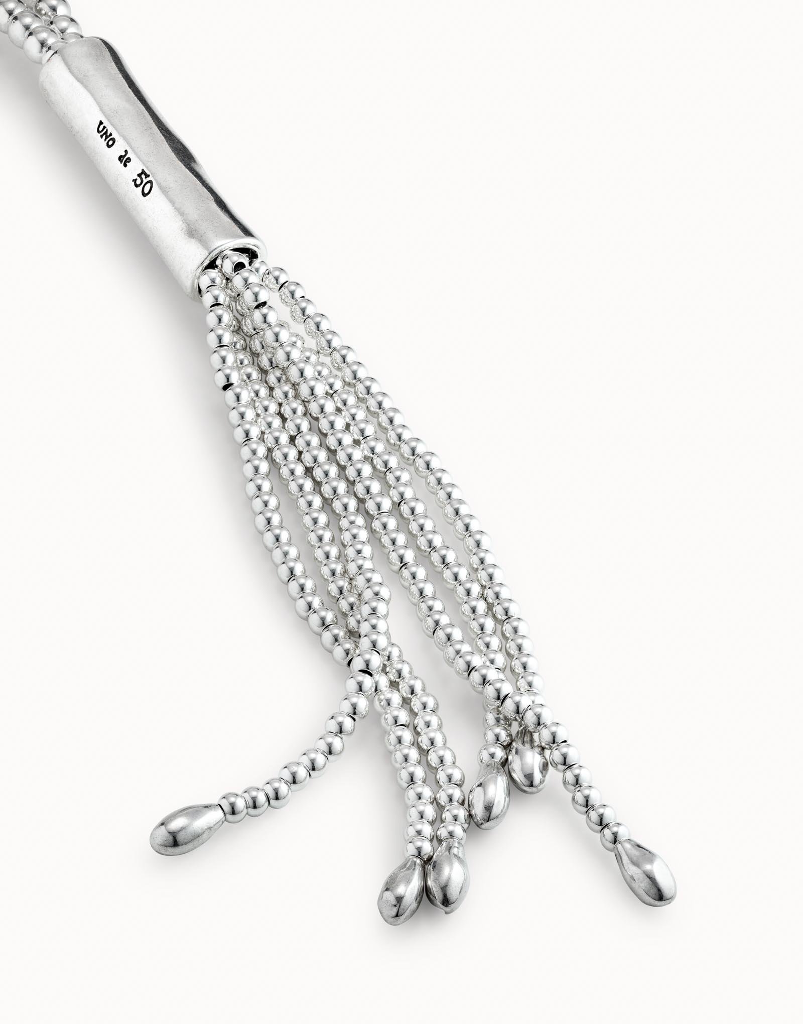 Sterling silver-plated whip necklace Clásicos collection, Silver, large image number null