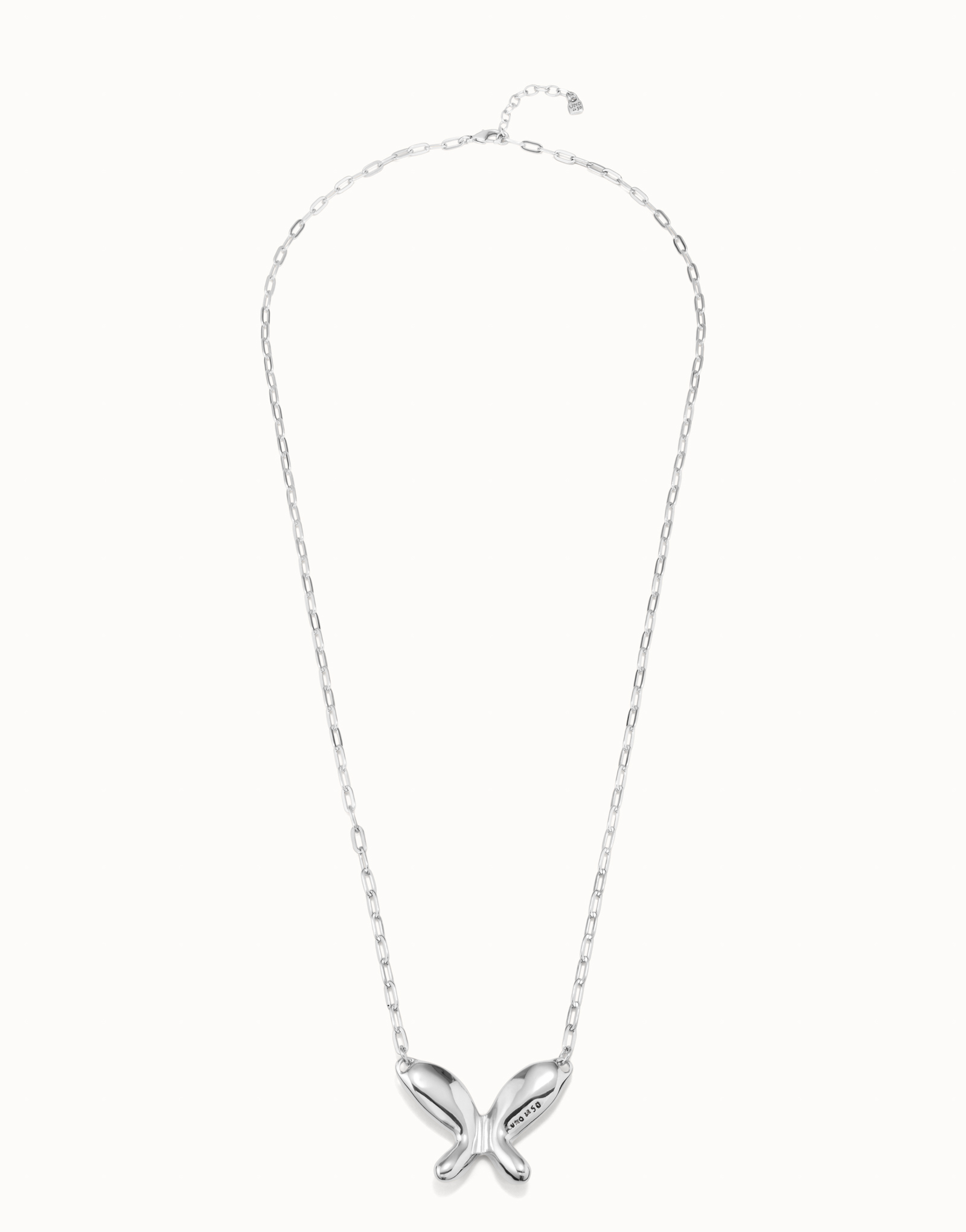 Long sterling silver-plated necklace with link chain, Silver, large image number null