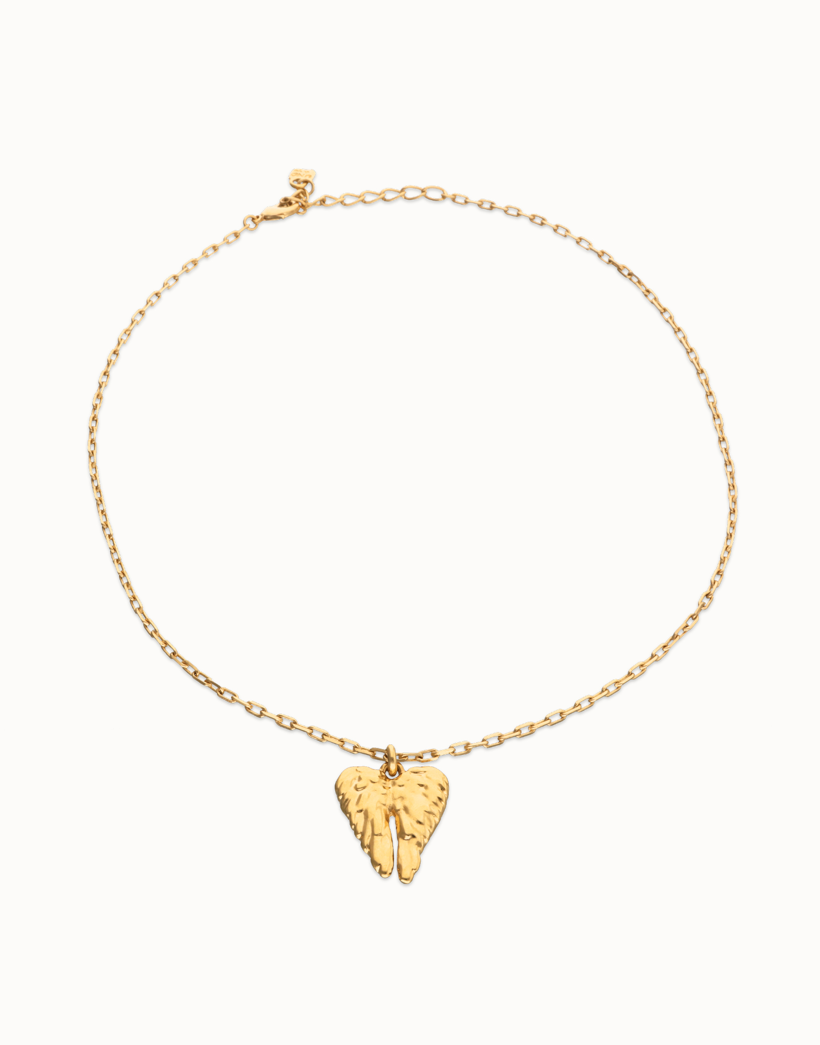 Short necklace with wing detail, Golden, large thumbnail