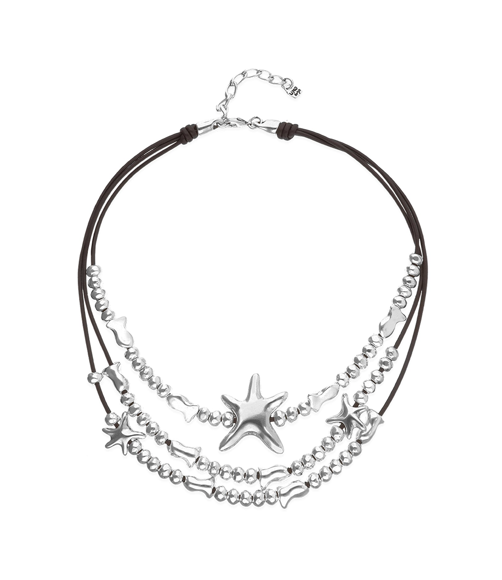 Multi-strand leather necklace with starfish