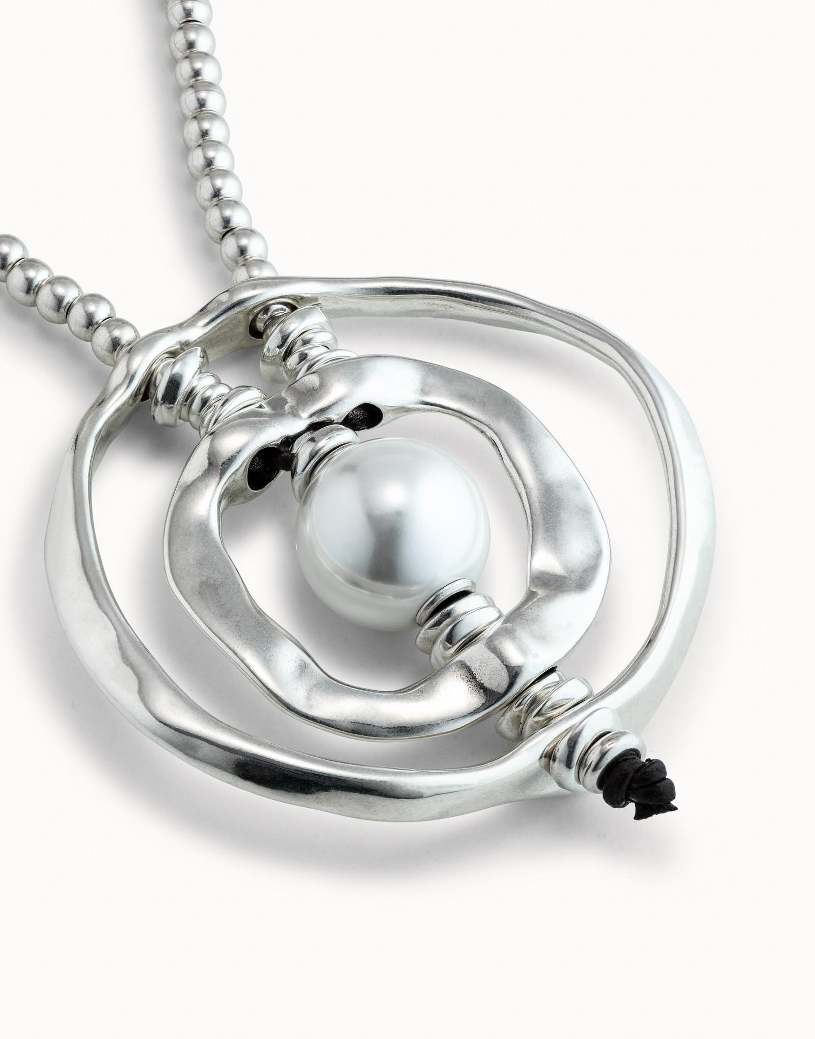 Sterling silver-plated pendant with pearl, Silver, large image number null