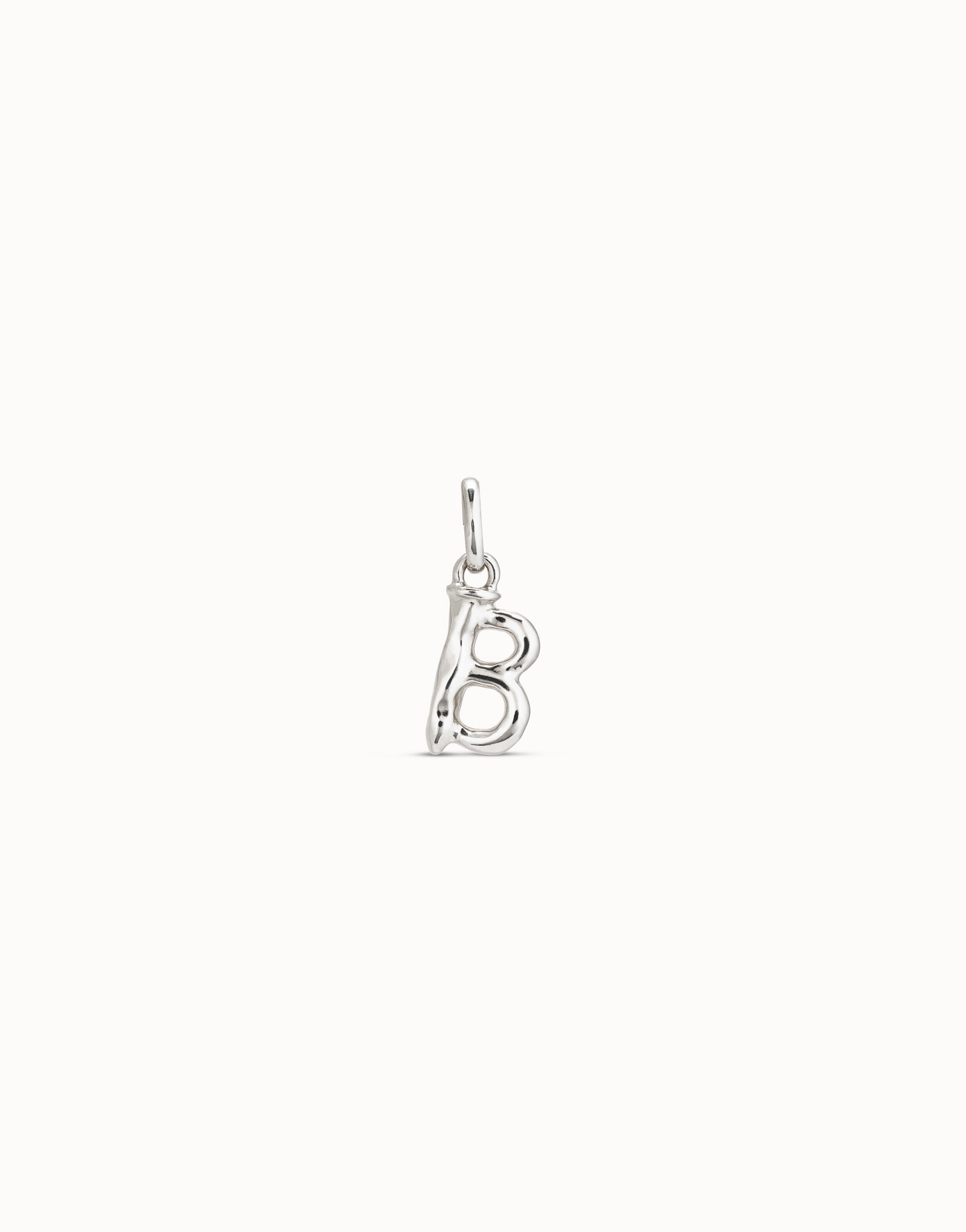 Sterling silver-plated letter B charm, Silver, large image number null