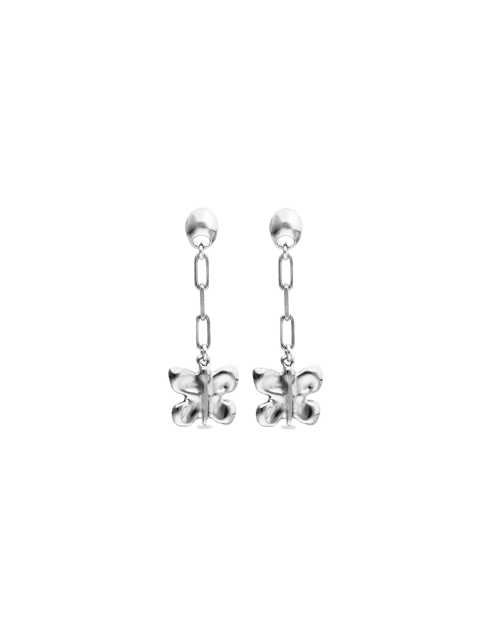 Drop earrings with a butterfly-shaped ornament