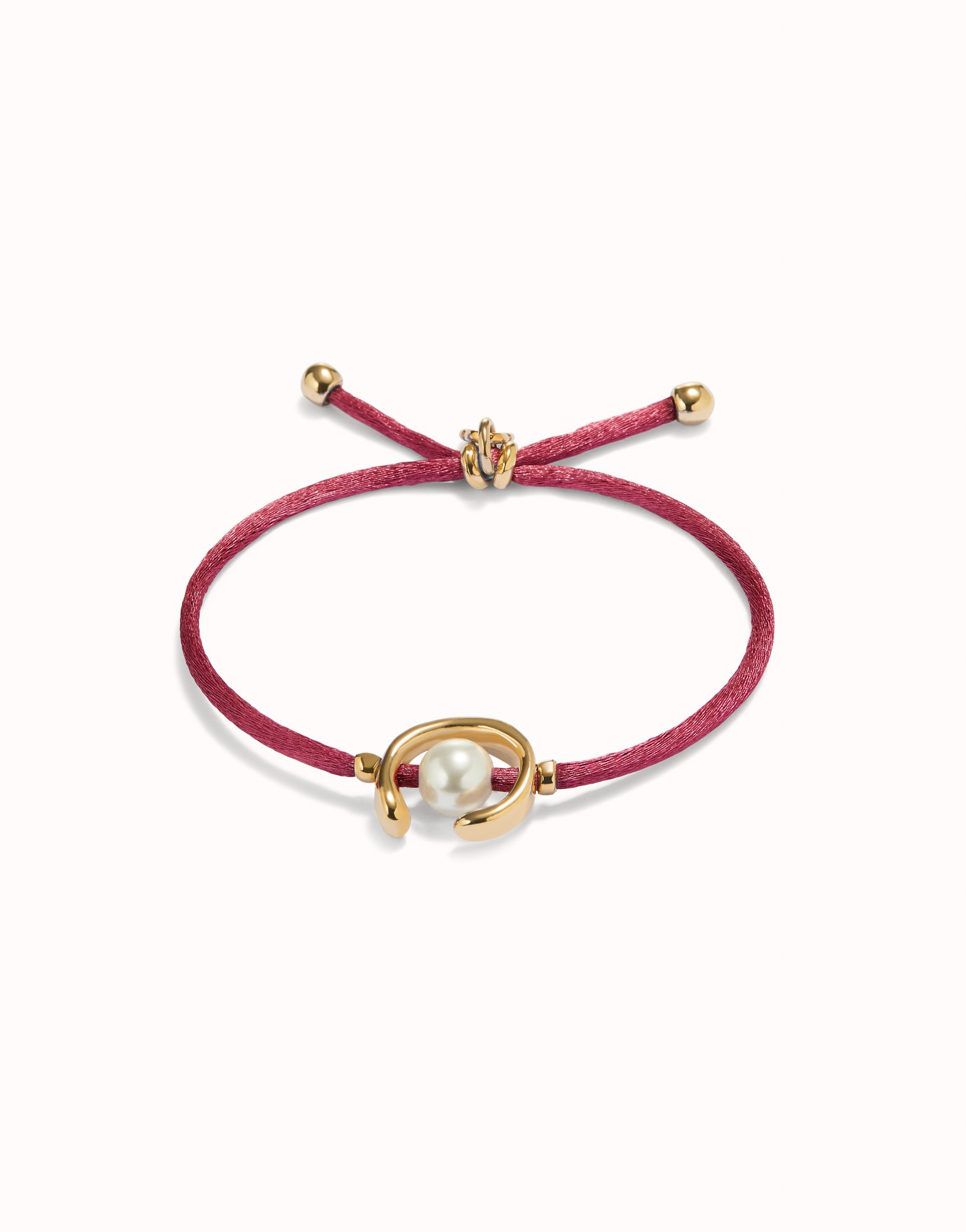 Mauve cord bracelet with a pearl UNOde50 Serbia