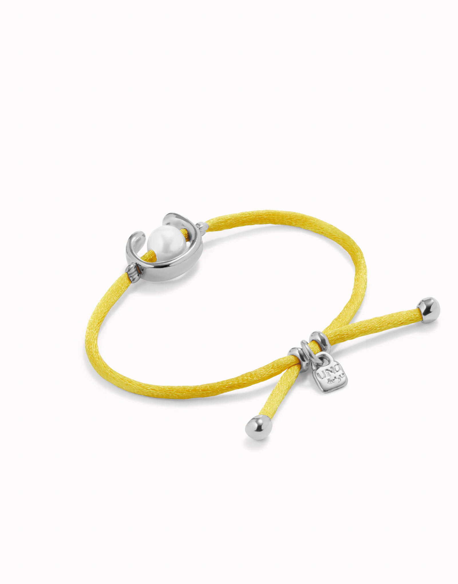 Yellow cord bracelet with a pearl UNOde50 United States