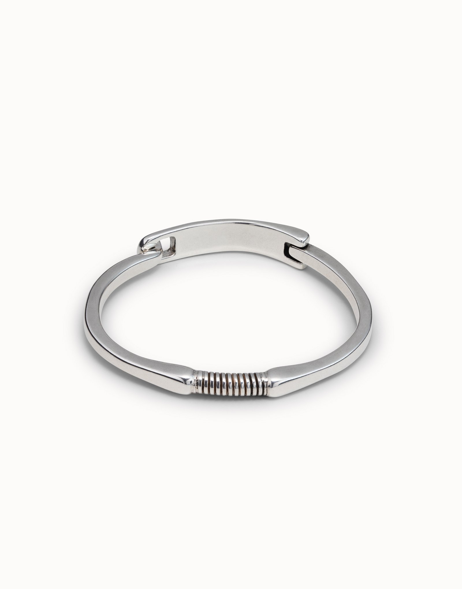 Sterling silver-plated rigid bracelet, , large image number null