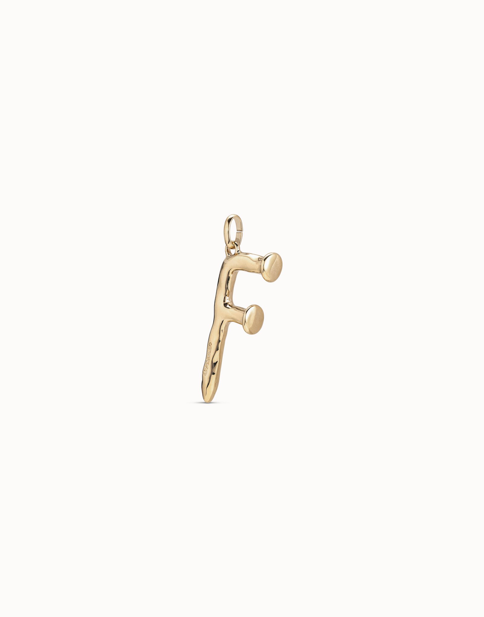 18K gold-plated letter F pendant, Golden, large image number null