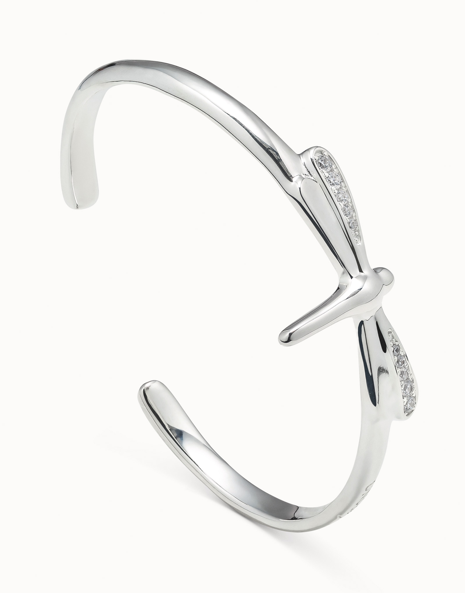 Bracciale placcato argento Sterling a forma di libellula con topazi, Argent, large image number null