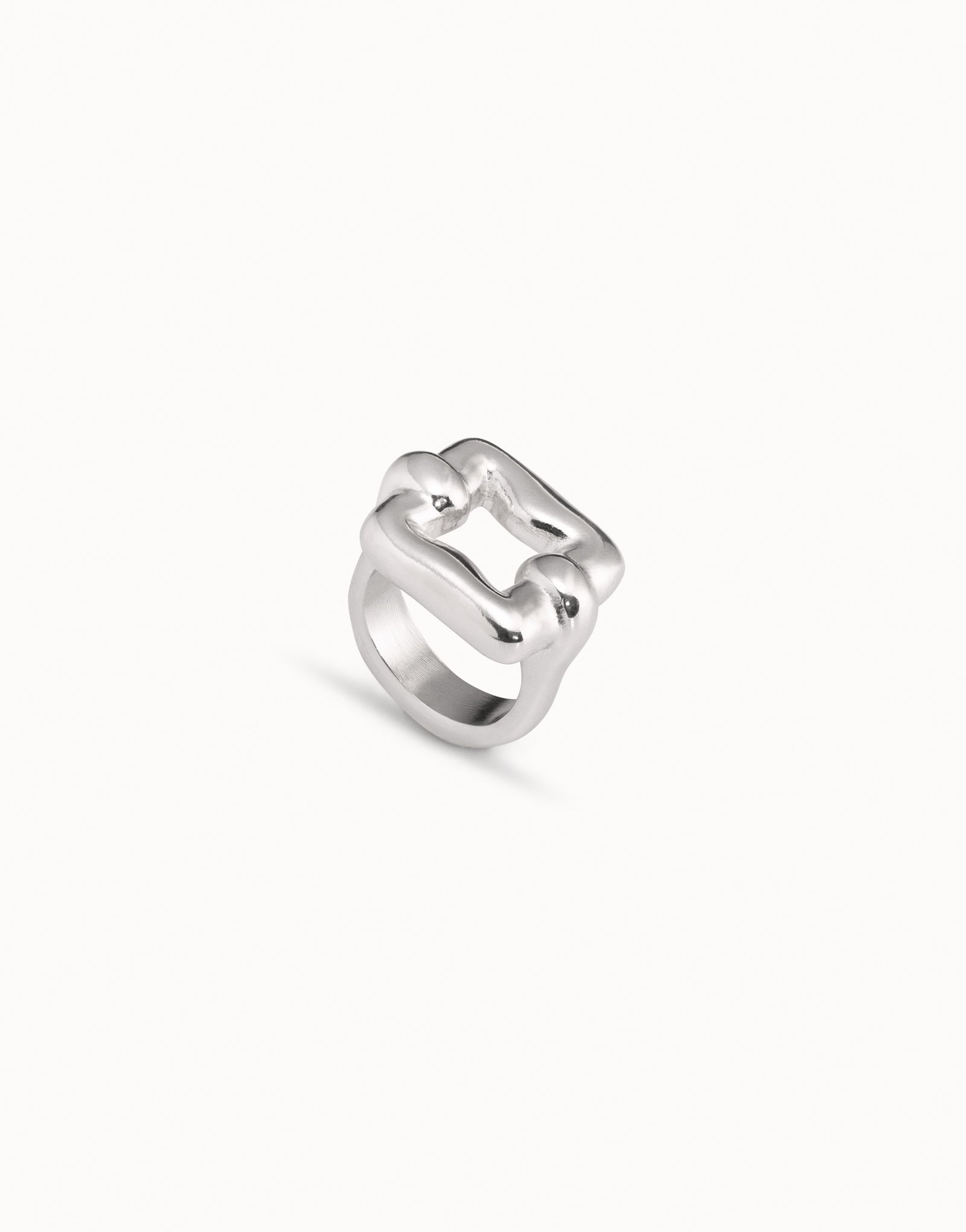 Anello maglia quadrata placcato argento Sterling, Argent, large image number null