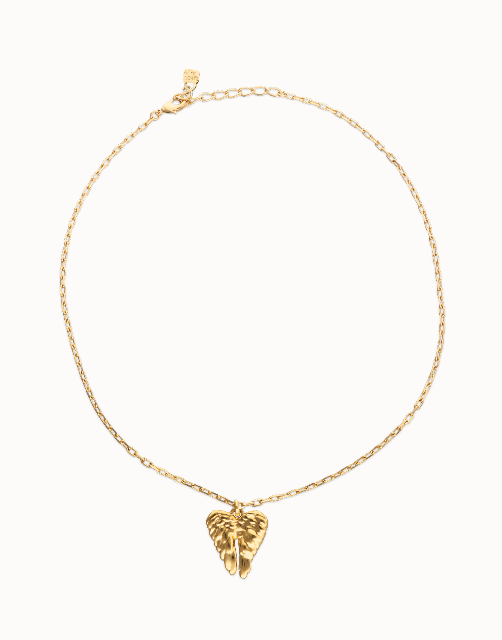Short necklace with wing detail, Golden, large thumbnail