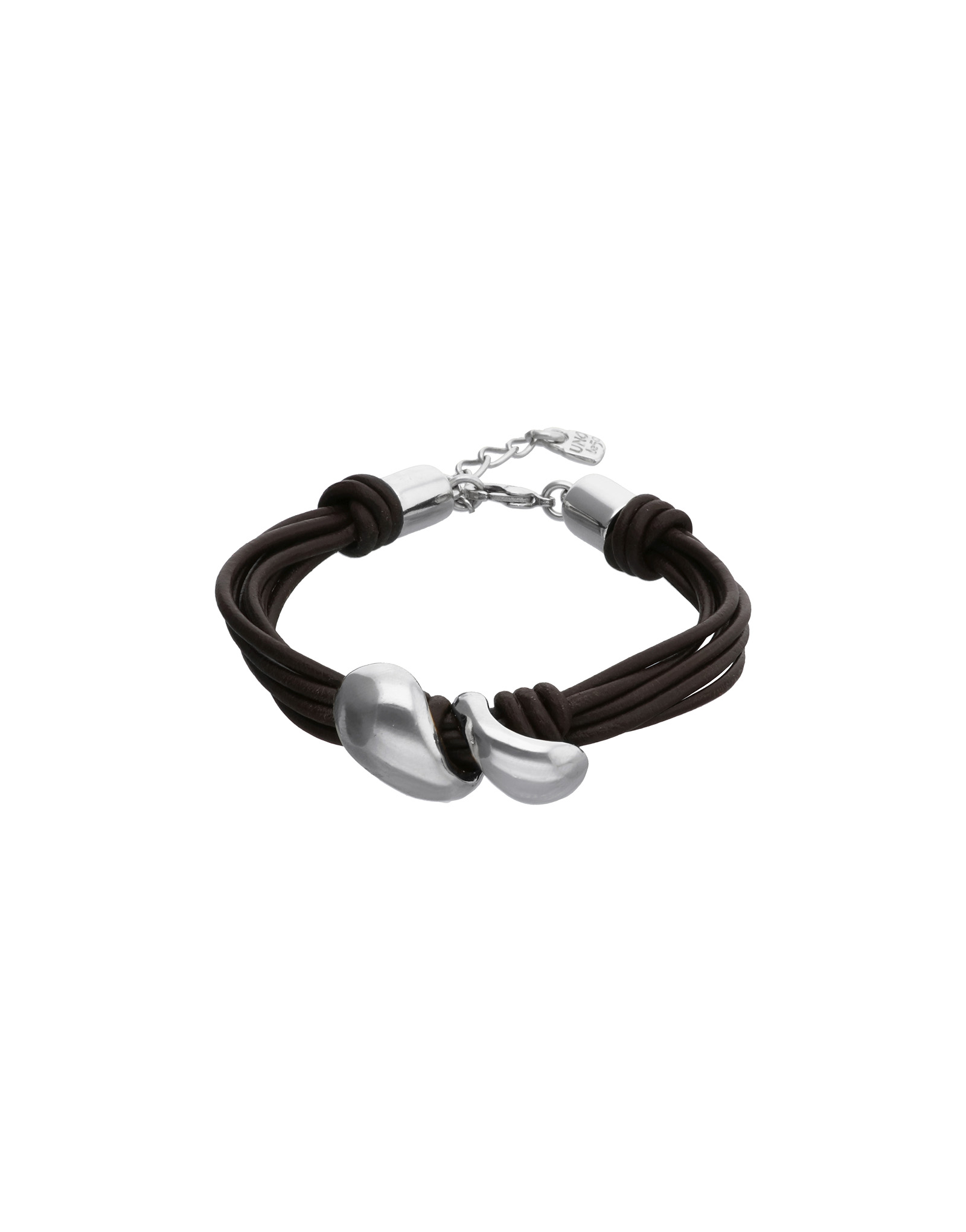 Leather bracelet with two drops