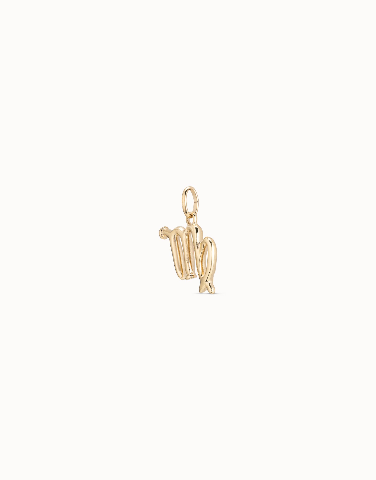 Charm bañado en oro de 18k con forma de signo virgo, Dorado, large image number null