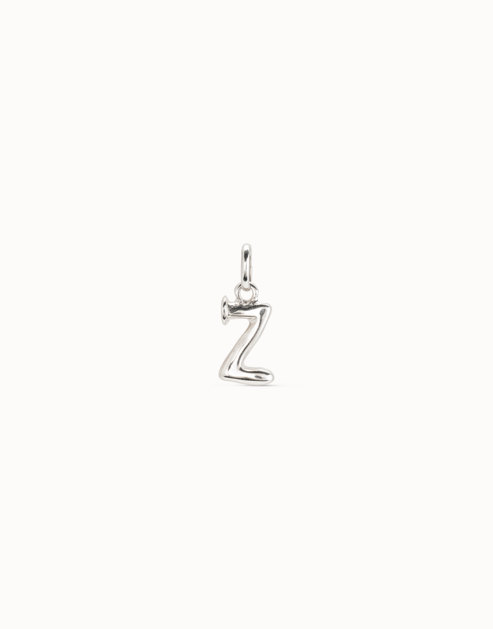 Sterling silver-plated letter Z charm, Silver, large image number null