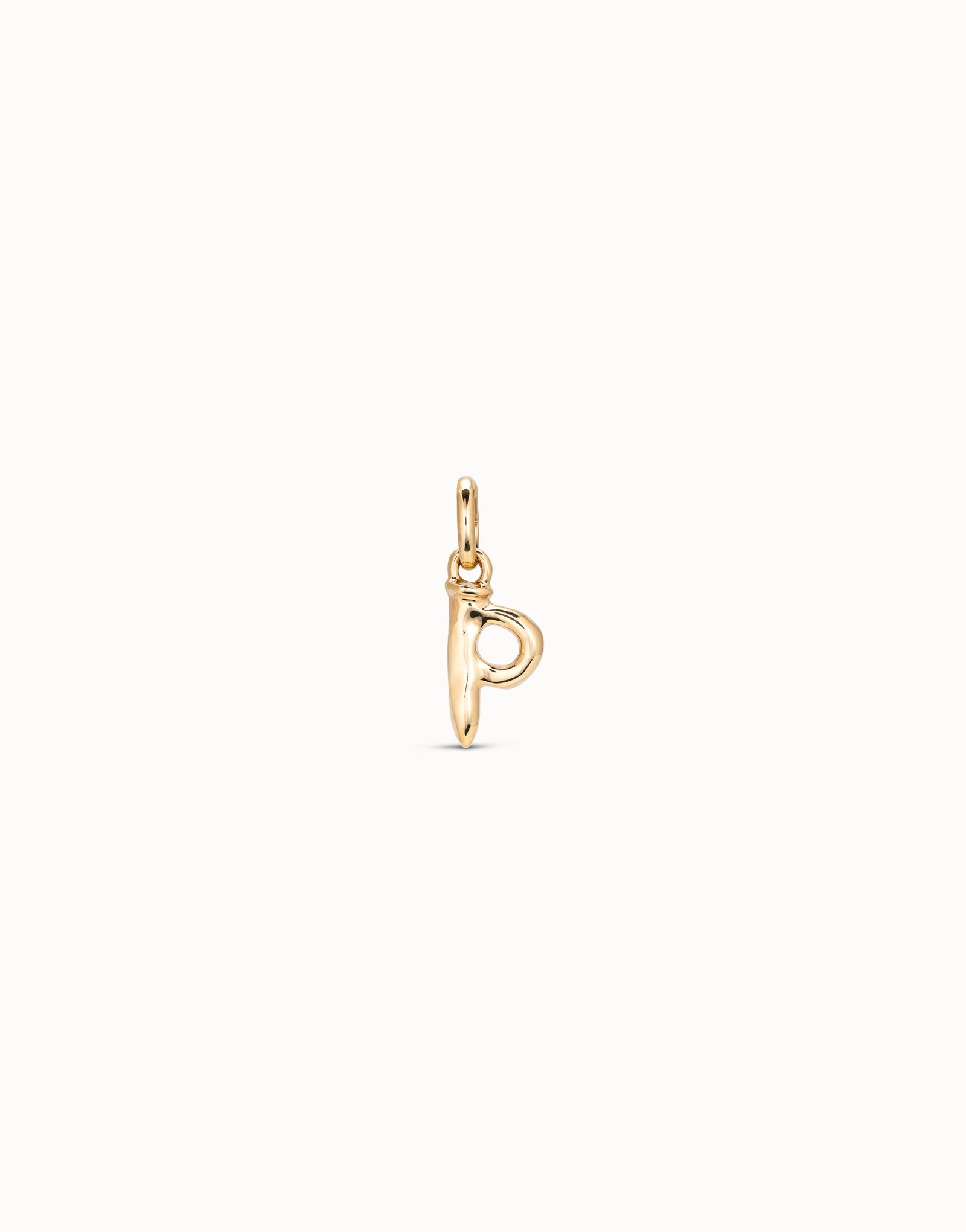 Charm placcato oro 18k a forma di lettera P, Dorado, large image number null