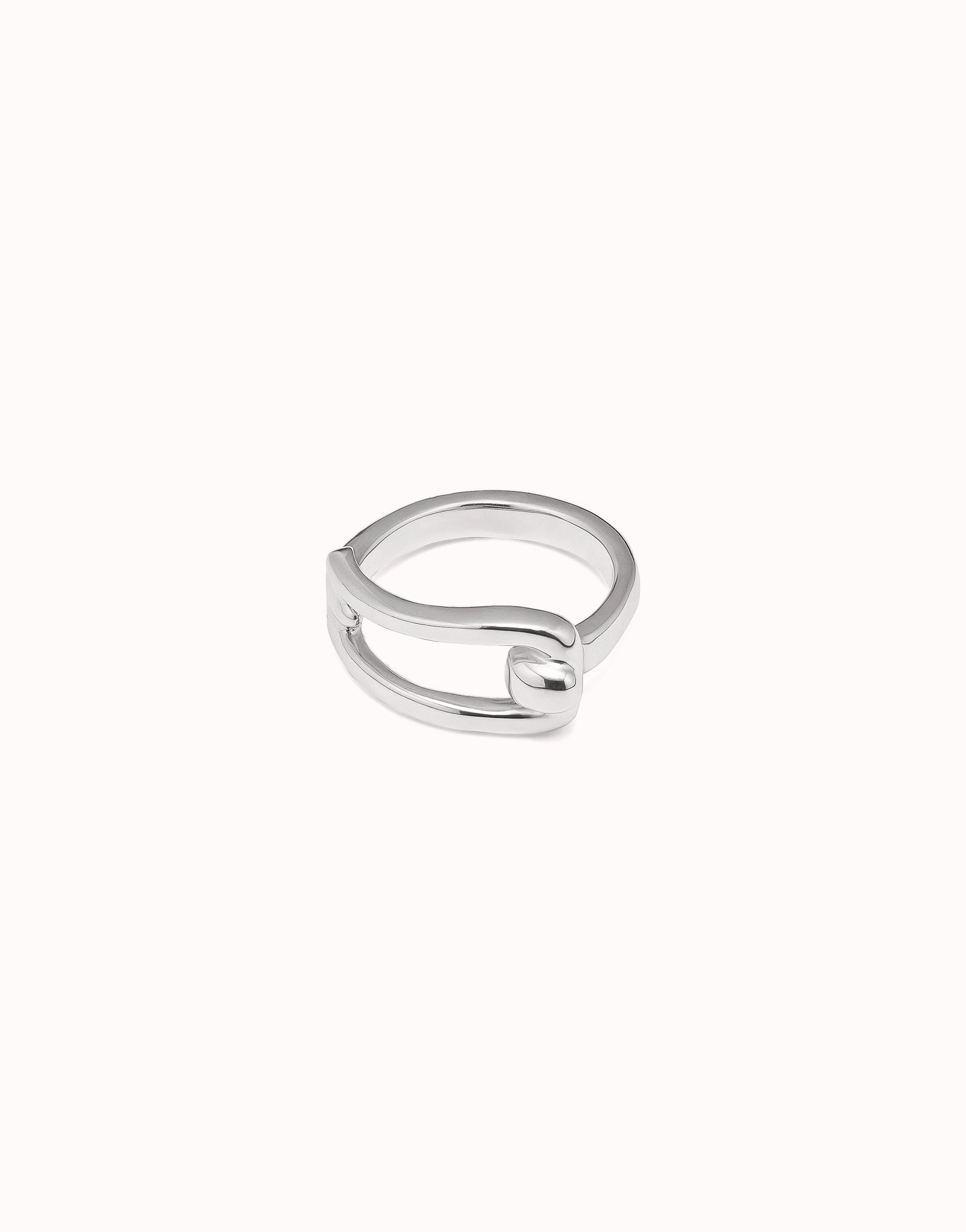 Sterling silver-plated link shaped ring, Silver, large image number null