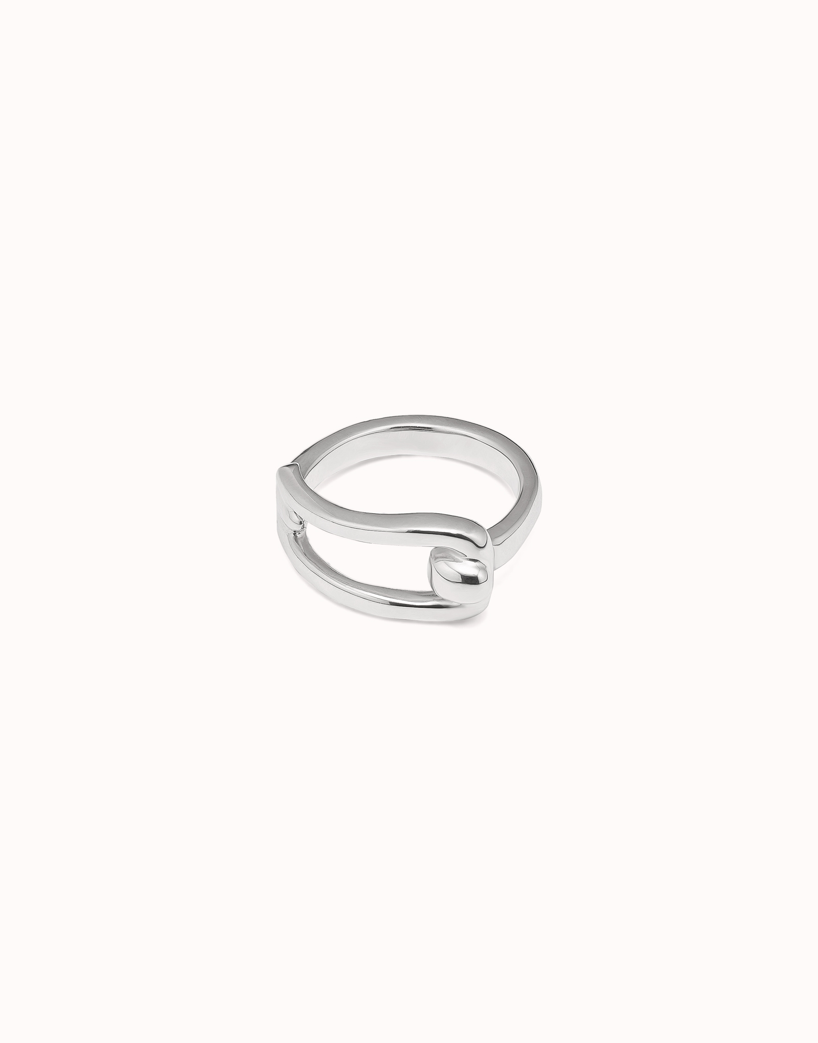 Bague plaquée argent en forme de maillon, Argent, large image number null